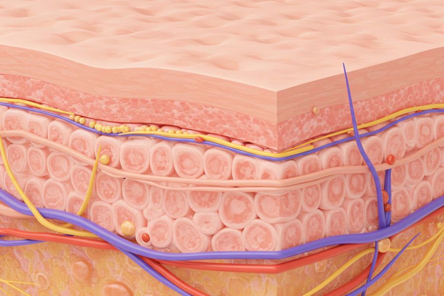 Illustration der Struktur und Elastizität des Labiengewebes