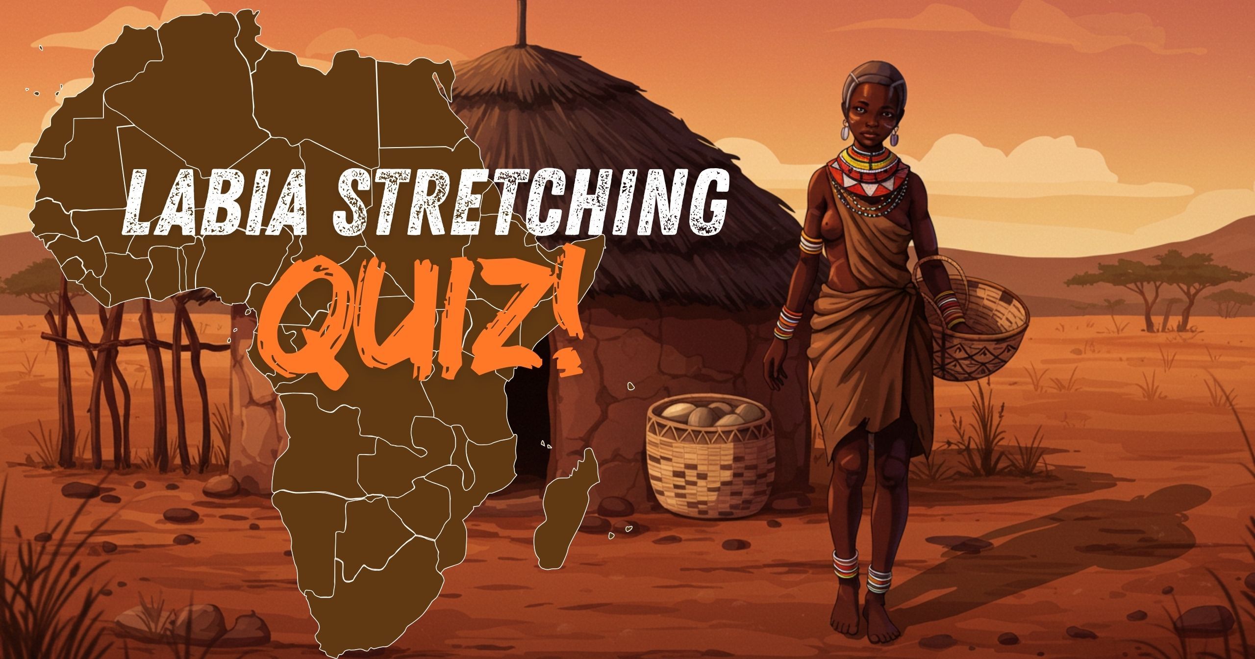 Map of Africa highlighting regions where labia stretching was practiced as a cultural tradition