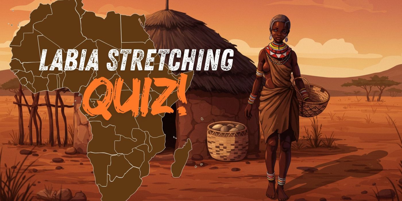 Map of Africa highlighting regions where labia stretching was practiced as a cultural tradition